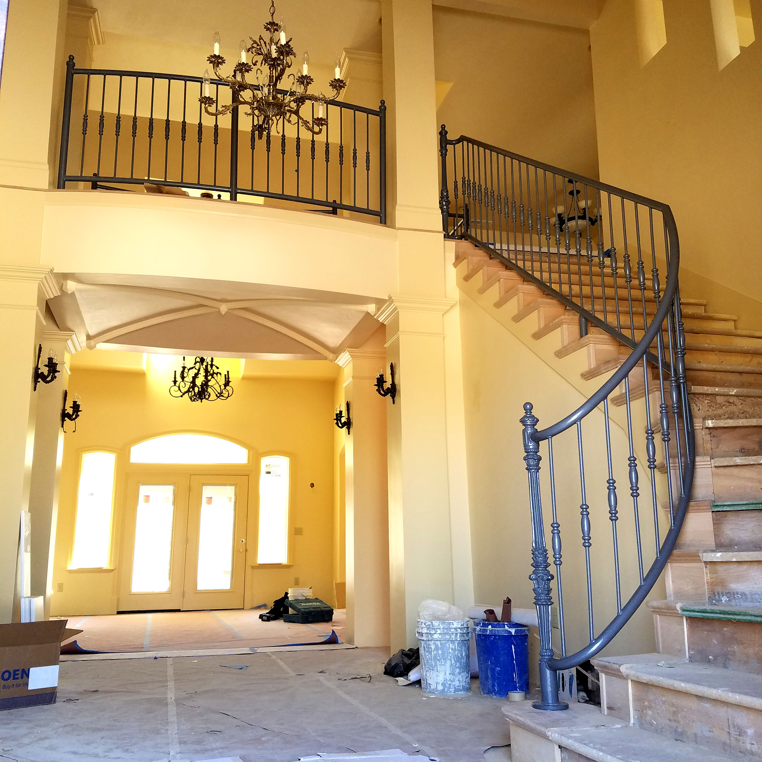 Million dollar house curved stair railing